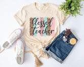 Blessed Teacher Shirt, Teacher Leopard Shirt, Thanksgiving Teacher Shirt, Teacher Mode Shirt, Teacher Life Shirt, Teachers Day Shirt - Nesta Tees